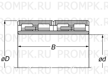 Четырехрядный роликовый радиальный подшипник с единым внутренним кольцом типа 4R